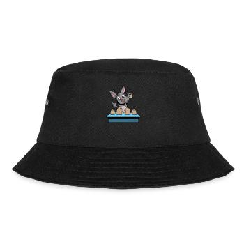 Comic Hase spielt Kuhglocken - Bucket Hat - Schwarz - Vorne - Lela (165cm)
