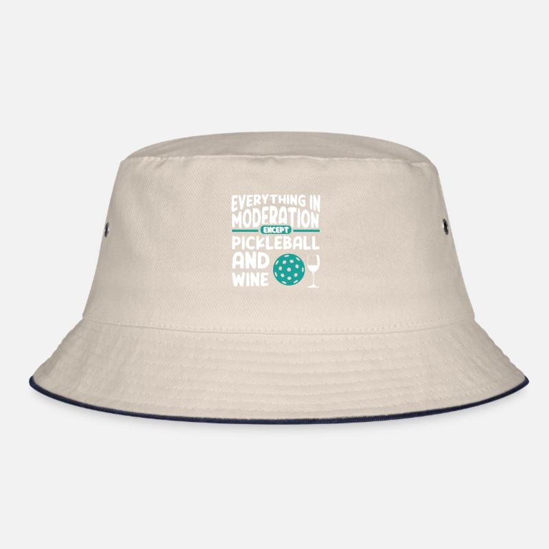 Funny Wine and Pickleball Bucket Hat