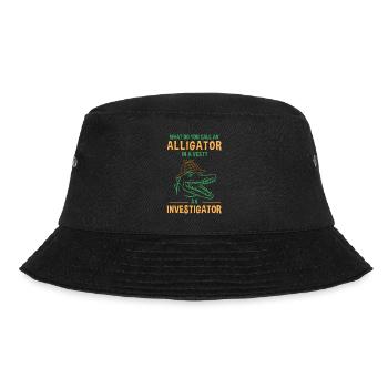 What Do You Call An Alligator In A Vest? An - Bucket Hat - Schwarz - Vorne - Lela (165cm)