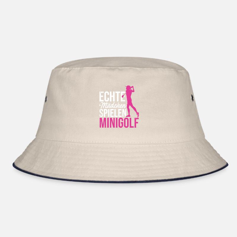 Echte Mädchen Spielen Minigolf Golfspieler Golfen Bucket Hat
