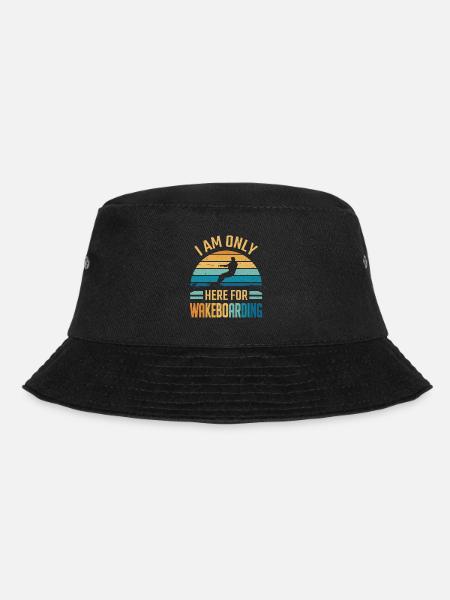 Ich bin nur zum Wakeboarden hier - Bucket Hat - Schwarz