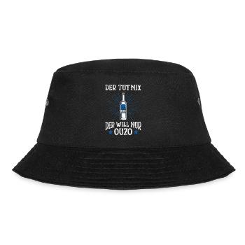 Der will nur Ouzo Trinker Grieche - Bucket Hat - Schwarz - Vorne - Lela (165cm)
