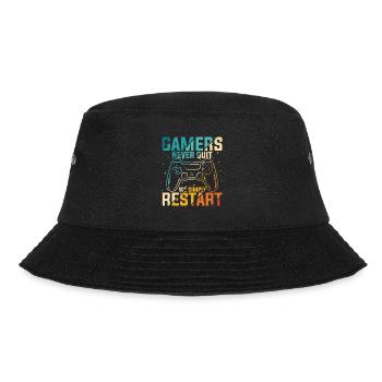 Gamer Gaming Zocken Konsole Nerd Gaming - Bucket Hat - Schwarz - Vorne - Lela (165cm)
