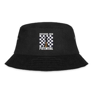 Entfessel dein Potential Schach König Schachspiel - Bucket Hat - Schwarz - Vorne - Lela (165cm)