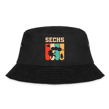 Astronaut 6th Birthday Space Boy Gift - Bucket Hat - black - Front - Lela (165cm)