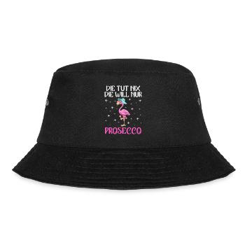 Damen Feiern Party Die will nur Prosecco - Bucket Hat - Schwarz - Vorne - Lela (165cm)