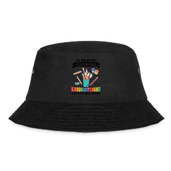 Kindergarten Anfang Kindergartenanfänger Geschenk - Bucket Hat - Schwarz - Vorne - Lela (165cm)