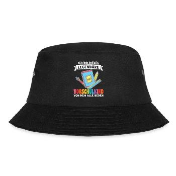 Vorschule Anfang Vorschulkind Geschenk - Bucket Hat - Schwarz - Vorne - Lela (165cm)
