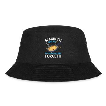 Pasta Ironic Saying Spaghetti Make Problems - Bucket Hat - black - Front - Lela (165cm)