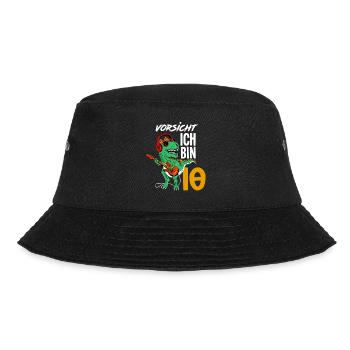 Dinosaurier 9. Geburtstag Gitarre Jungen Geschenk - Bucket Hat - Schwarz - Vorne - Lela (165cm)