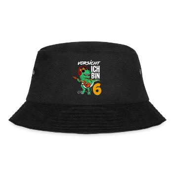 Dinosaurier 9. Geburtstag Gitarre Jungen Geschenk - Bucket Hat - Schwarz - Vorne - Lela (165cm)