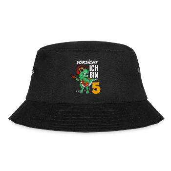 Dinosaurier 9. Geburtstag Gitarre Jungen Geschenk - Bucket Hat - Schwarz - Vorne - Lela (165cm)