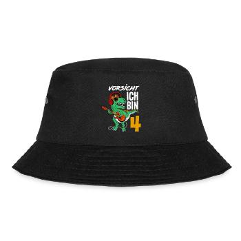 Dinosaurier 9. Geburtstag Gitarre Jungen Geschenk - Bucket Hat - Schwarz - Vorne - Lela (165cm)
