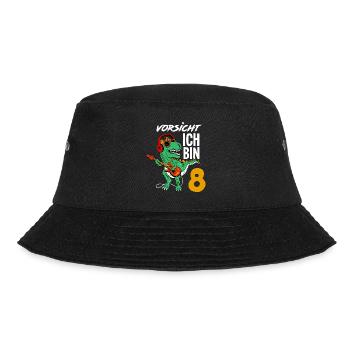 Dinosaurier 9. Geburtstag Gitarre Jungen Geschenk - Bucket Hat - Schwarz - Vorne - Lela (165cm)