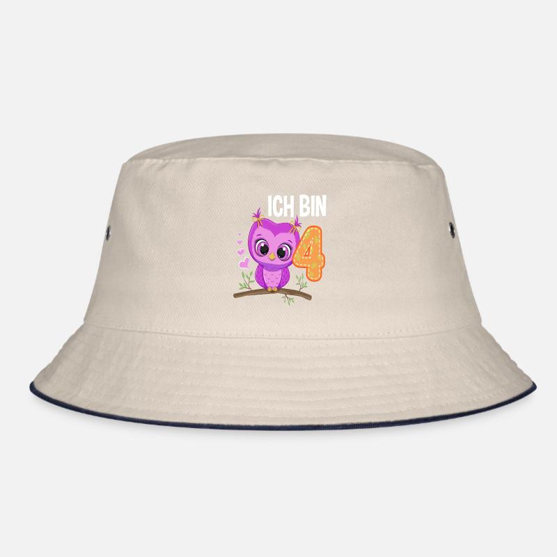 Ich Bin 4 Eule 4. Geburtstag Eulen Mädchen Bucket Hat