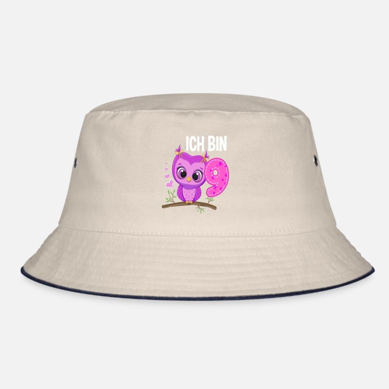 Ich Bin 9 Eule 9. Geburtstag Eulen Mädchen Bucket Hat