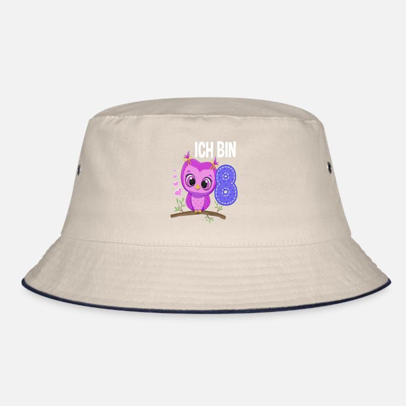 Ich Bin 8 Eule 8. Geburtstag Eulen Mädchen Bucket Hat
