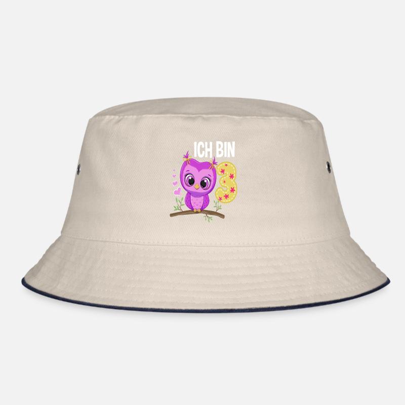 Ich Bin 3 Eule 3. Geburtstag Eulen Mädchen Bucket Hat