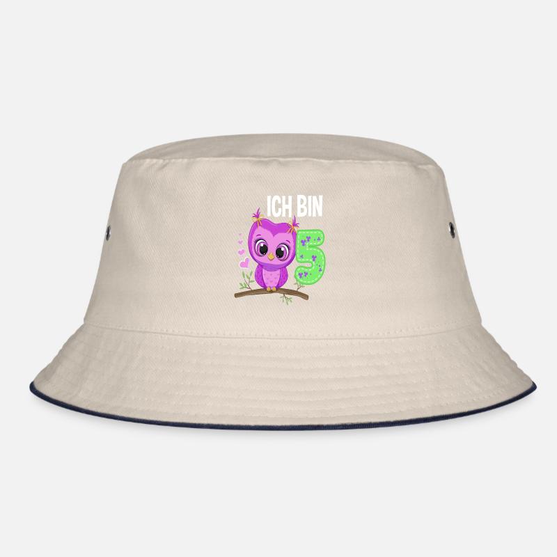 Ich Bin 5 Eule 5. Geburtstag Eulen Mädchen Bucket Hat