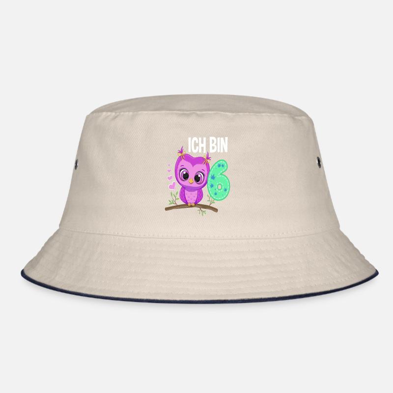 Ich Bin 6 Eule 6. Geburtstag Eulen Mädchen Bucket Hat