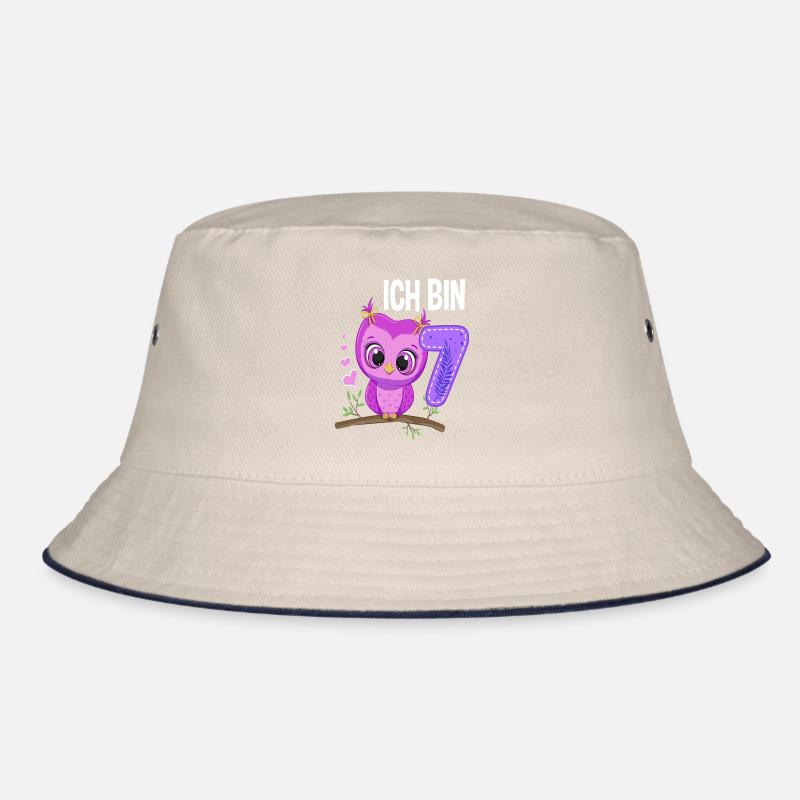 Ich Bin 7 Eule 7. Geburtstag Eulen Mädchen Bucket Hat