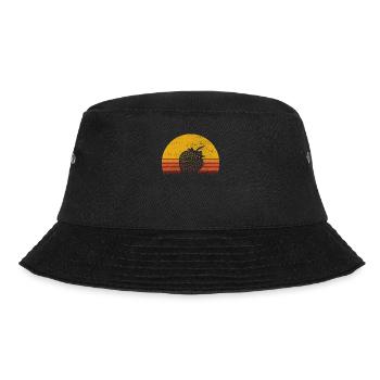 Strawberry Fruit Lover Retro Healthy Gift idea - Bucket Hat - Schwarz - Vorne - Lela (165cm)