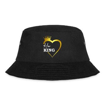 Her King gold King Queen Pärchenoutfit - Bucket Hat - Schwarz - Vorne - Lela (165cm)