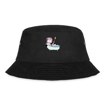 Einhorn nimmt Bad in der Badewanne - Bucket Hat - Schwarz - Vorne - Lela (165cm)