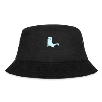 Kawaii Grey Seal - Bucket Hat - black - Front - Lela (165cm)