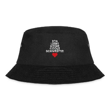 Ich liebe meine coole Schwester - Bucket Hat - Schwarz - Vorne - Lela (165cm)