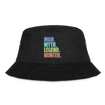 Retro Vintage Man. Myth. Legend. Hunter. Design - Bucket Hat - Schwarz - Vorne - Lela (165cm)