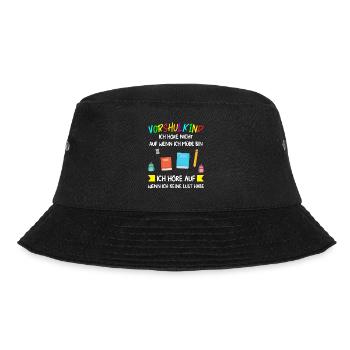 Vorschule Anfang Vorschulkind Geschenk - Bucket Hat - Schwarz - Vorne - Lela (165cm)