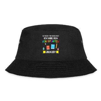 Kindergarten Abschluss Kindergartenkind Geschenk - Bucket Hat - Schwarz - Vorne - Lela (165cm)