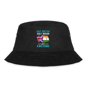 Halb Brite Halb Inder - Bucket Hat - Schwarz - Vorne - Lela (165cm)