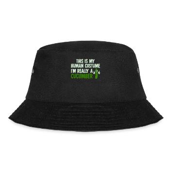 Gurke Gurkenkostüm Gurken - Bucket Hat - Schwarz - Vorne - Lela (165cm)