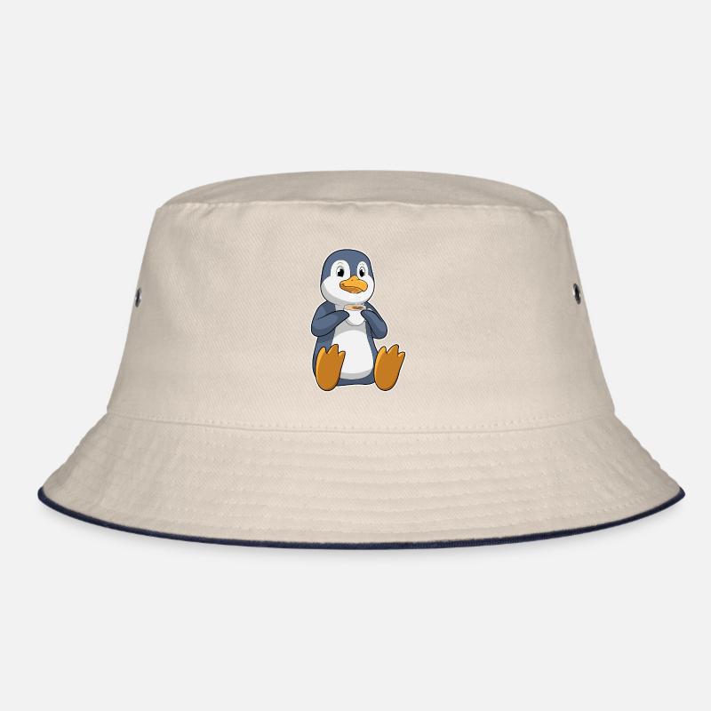 Pinguin mit Tasse Kaffee Bucket Hat