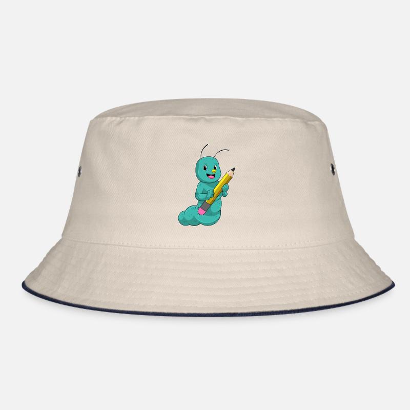 Raupe mit Bleistift Bucket Hat