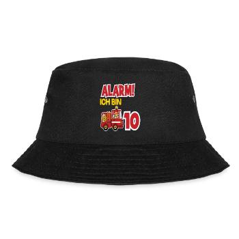 Alarm Ich Bin 10. Geburtstag Feuerwehrmann Junge - Bucket Hat - Schwarz - Vorne - Lela (165cm)
