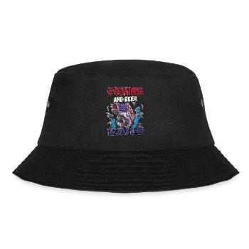 Fishing and beer that's why I'm here Fischer saying - Bucket Hat - black - Front - Lela (165cm)