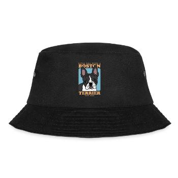 Boston Terrier Dad Hunde Hundebesitzer Geschenk - Bucket Hat - Schwarz - Vorne - Lela (165cm)