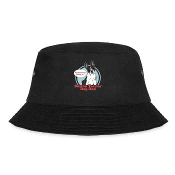 Boston Terrier Dad | Hunde Hundebesitzer Geschenk - Bucket Hat - Schwarz - Vorne - Lela (165cm)