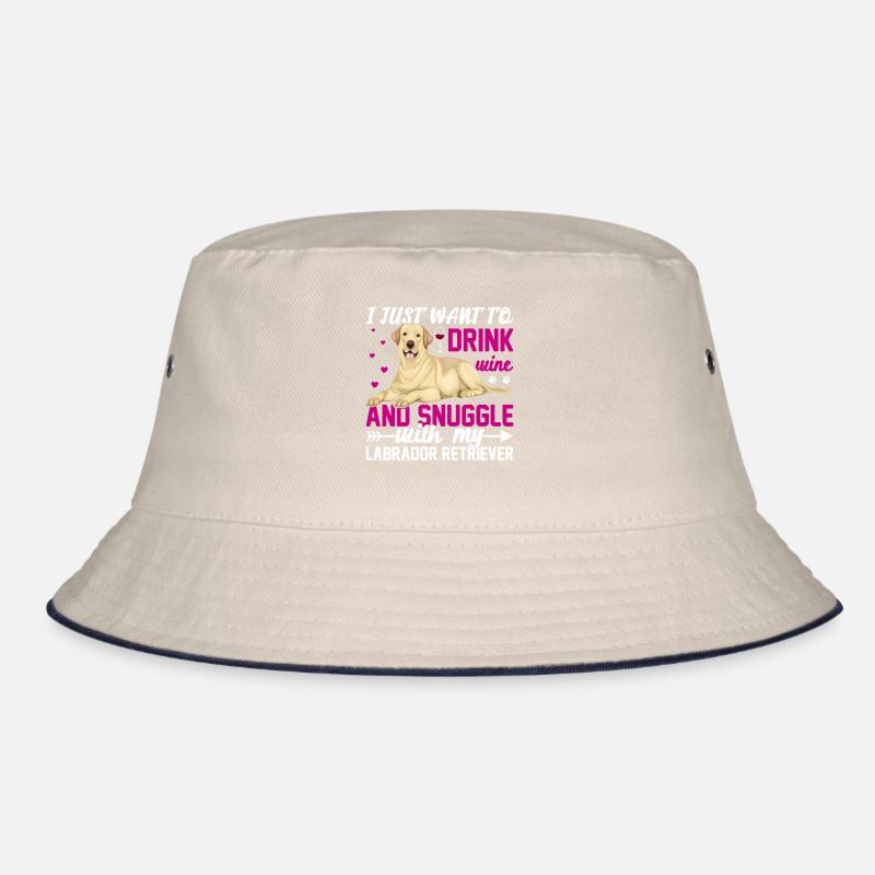 Wein Trinken Kuscheln Mit Labrador Retriever Bucket Hat