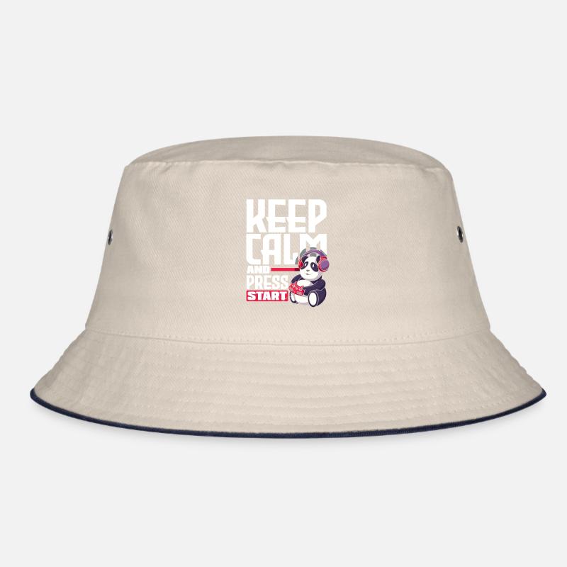 Keep Calm And Press Start Video Game Player Gaming Bucket Hat