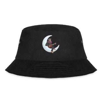 Schimpanse Spielt Ukulele auf Mond - Bucket Hat - Schwarz - Vorne - Lela (165cm)