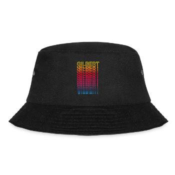 Retro Nostalgisch USA Stadt - Regenbogen Gilbert - Bucket Hat - Schwarz - Vorne - Lela (165cm)