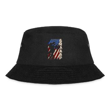Braaap Vintage USA amerikanische Flagge Dirt Bike - Bucket Hat - Schwarz - Vorne - Lela (165cm)