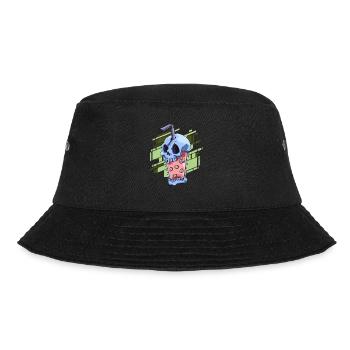 Boba Tea Pastell Goth Style - Kawaii Bubble Tee - Bucket Hat - Schwarz - Vorne - Lela (165cm)