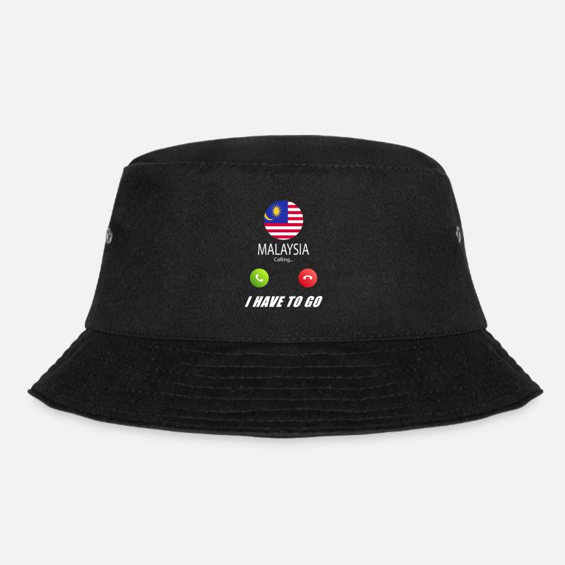 Malaysia ruft an Lusiger Flaggen Spruch - Bucket Hat - Schwarz