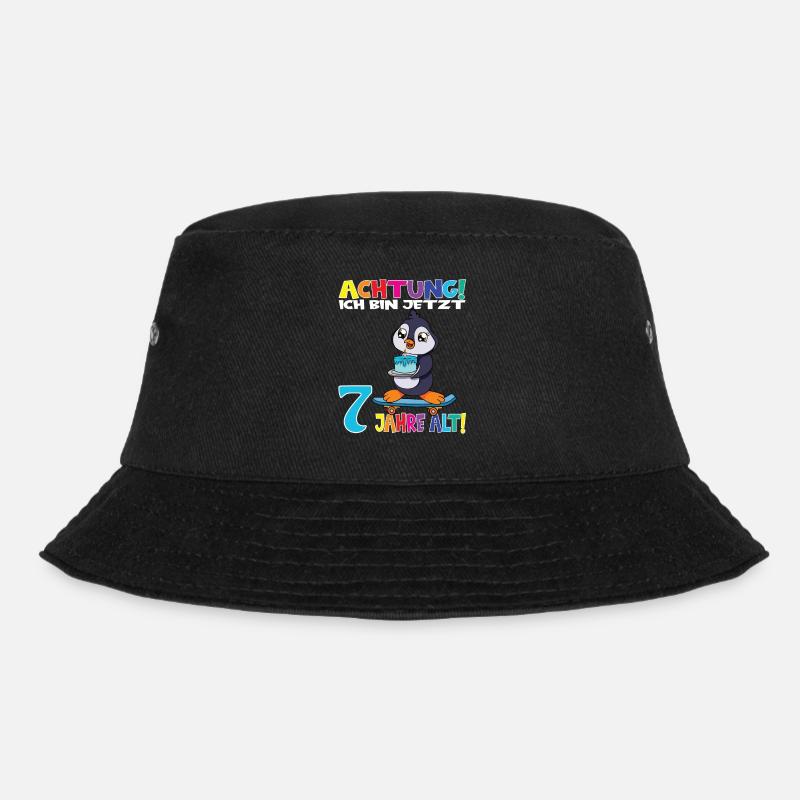 Kindergeburtstag Ich Bin Jetzt 7 Jahre - Bucket Hat - Schwarz