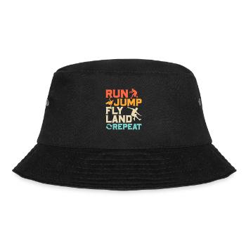 Run Jump Fly Land Repeat Traceur Parkour - Bucket Hat - Schwarz - Vorne - Lela (165cm)